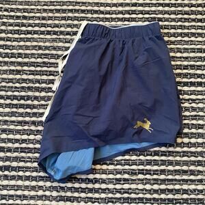 🌿 Tracksmith Men’s Strata Navy Blue Drawstring Shorts L